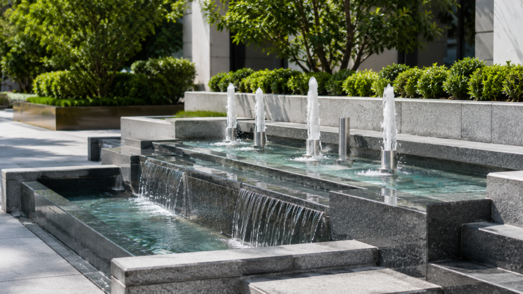 Fuente decorativa para exterior en zona urbana